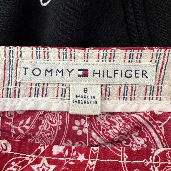 Tommy Hilfiger Skirt Womens 6 Red Paisley Boho A-Line Cotton Side Zip Summer - Picture 3 of 8